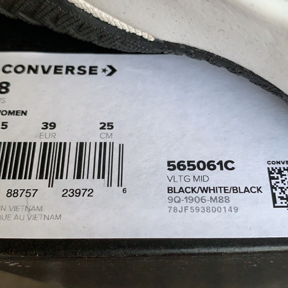 CONVERSE VLTG MID BLACK/WHITE/BLACK WMNS - Picture 15 of 15